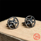 925 Sterling Silver Vintage Satan Sheep Head Earrings