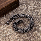 Gothic Style Men Stainless Steel Biker Chain Bracelet