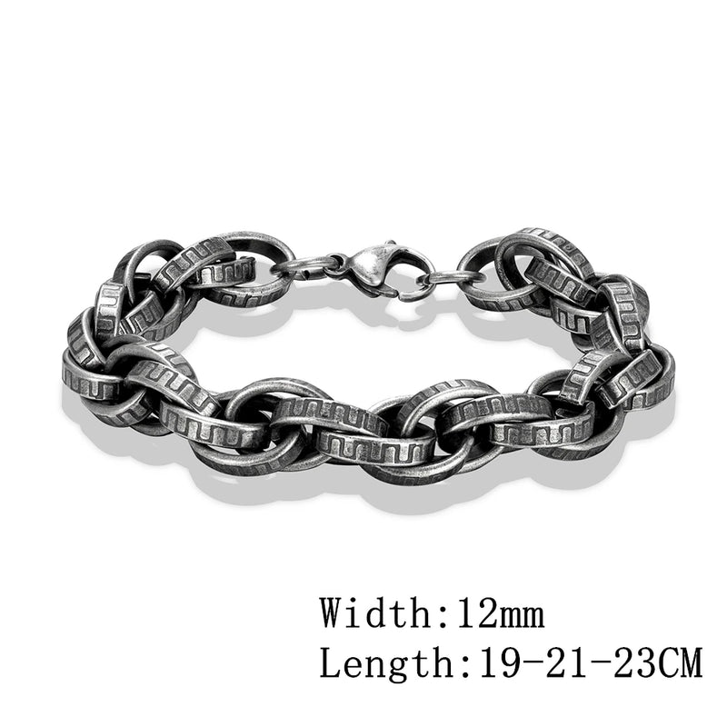 Gothic Style Men Stainless Steel Biker Chain Bracelet