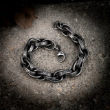 Gothic Style Men Stainless Steel Biker Chain Bracelet