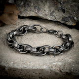 Gothic Style Men Stainless Steel Biker Chain Bracelet