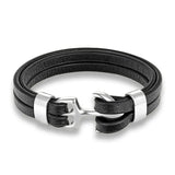 Leather Bracelet for Men Multilayer Chain Anchor Jewelry