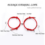 925 Sterling Silver Magnetic Clasp Couple Attraction Rope Set