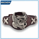 Male Bird Skull Retro Leather Bracelet