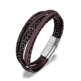 6MM Tiger Eyes Stone Wrap Bracelet Woven Multilayer Boho Jewelry
