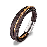 6MM Tiger Eyes Stone Wrap Bracelet Woven Multilayer Boho Jewelry