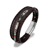6MM Tiger Eyes Stone Wrap Bracelet Woven Multilayer Boho Jewelry