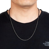 Vintage Oxidized Twisted Rope Chain Necklace Stainless Steel Choker