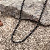 Vintage Oxidized Twisted Rope Chain Necklace Stainless Steel Choker