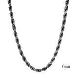 Vintage Oxidized Twisted Rope Chain Necklace Stainless Steel Choker