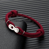 Locomotive Men Punk Bicycle Chain Bracelet Adjustable Nautical Rope Bracelet