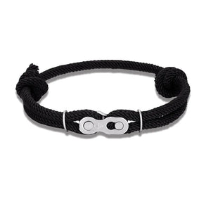 Locomotive Men Punk Bicycle Chain Bracelet Adjustable Nautical Rope Bracelet