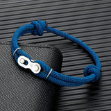 Locomotive Men Punk Bicycle Chain Bracelet Adjustable Nautical Rope Bracelet