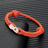 Locomotive Men Punk Bicycle Chain Bracelet Adjustable Nautical Rope Bracelet