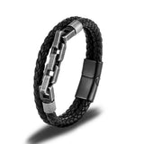 Punk Rock Bicycle Chain Leather Bracelet