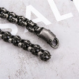 Punk Rock Skull Biker Chain Bracelet Stainless Steel Wristband