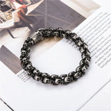 Punk Rock Skull Biker Chain Bracelet Stainless Steel Wristband