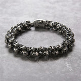 Punk Rock Skull Biker Chain Bracelet Stainless Steel Wristband