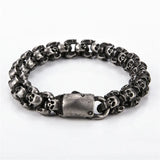 Punk Rock Skull Biker Chain Bracelet Stainless Steel Wristband