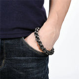Punk Rock Skull Biker Chain Bracelet Stainless Steel Wristband