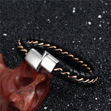 Punk Braided Leather Chain Bracelet