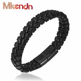 Punk Braided Leather Chain Bracelet
