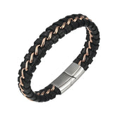 Punk Braided Leather Chain Bracelet
