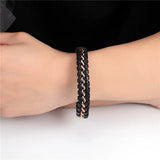 Punk Braided Leather Chain Bracelet