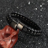 Punk Braided Leather Chain Bracelet