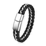 Punk Braided Leather Chain Bracelet