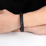 Punk Braided Leather Chain Bracelet