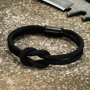 Double-layer Knotted Rope Bracelet Stainless Steel Magnet Buckle