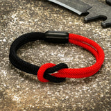 Double-layer Knotted Rope Bracelet Stainless Steel Magnet Buckle