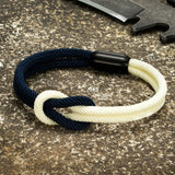 Double-layer Knotted Rope Bracelet Stainless Steel Magnet Buckle