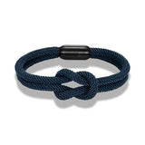 Double-layer Knotted Rope Bracelet Stainless Steel Magnet Buckle