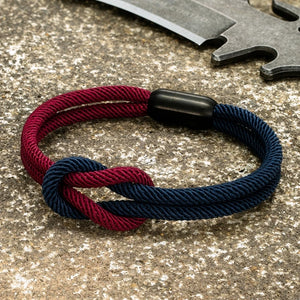 Double-layer Knotted Rope Bracelet Stainless Steel Magnet Buckle