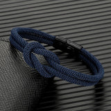 Double-layer Knot Rope Bracelet Stainless Steel Magnet Buckle