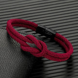 Double-layer Knot Rope Bracelet Stainless Steel Magnet Buckle