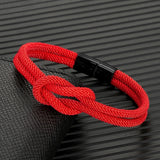 Double-layer Knot Rope Bracelet Stainless Steel Magnet Buckle