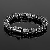 Men Punk Biker Chain Bracelet Matte Vintage Stainless Steel Bangles