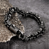 Men Punk Biker Chain Bracelet Matte Vintage Stainless Steel Bangles