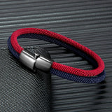 Colorblock Double Strand Rope Bracelet Stainless Steel Clasp