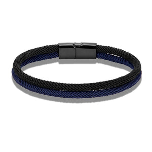 Colorblock Double Strand Rope Bracelet Stainless Steel Clasp