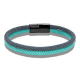 Colorblock Double Strand Rope Bracelet Stainless Steel Clasp