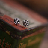 Swirl Round Stud Earrings 925 Sterling Silver Jewelry