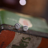 Swirl Round Stud Earrings 925 Sterling Silver Jewelry