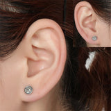 Swirl Round Stud Earrings 925 Sterling Silver Jewelry