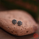 Swirl Round Stud Earrings 925 Sterling Silver Jewelry
