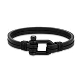 Men Women U-shape Shackle Bracelet Multilayer Leather Bracelets