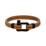 Men Women U-shape Shackle Bracelet Multilayer Leather Bracelets